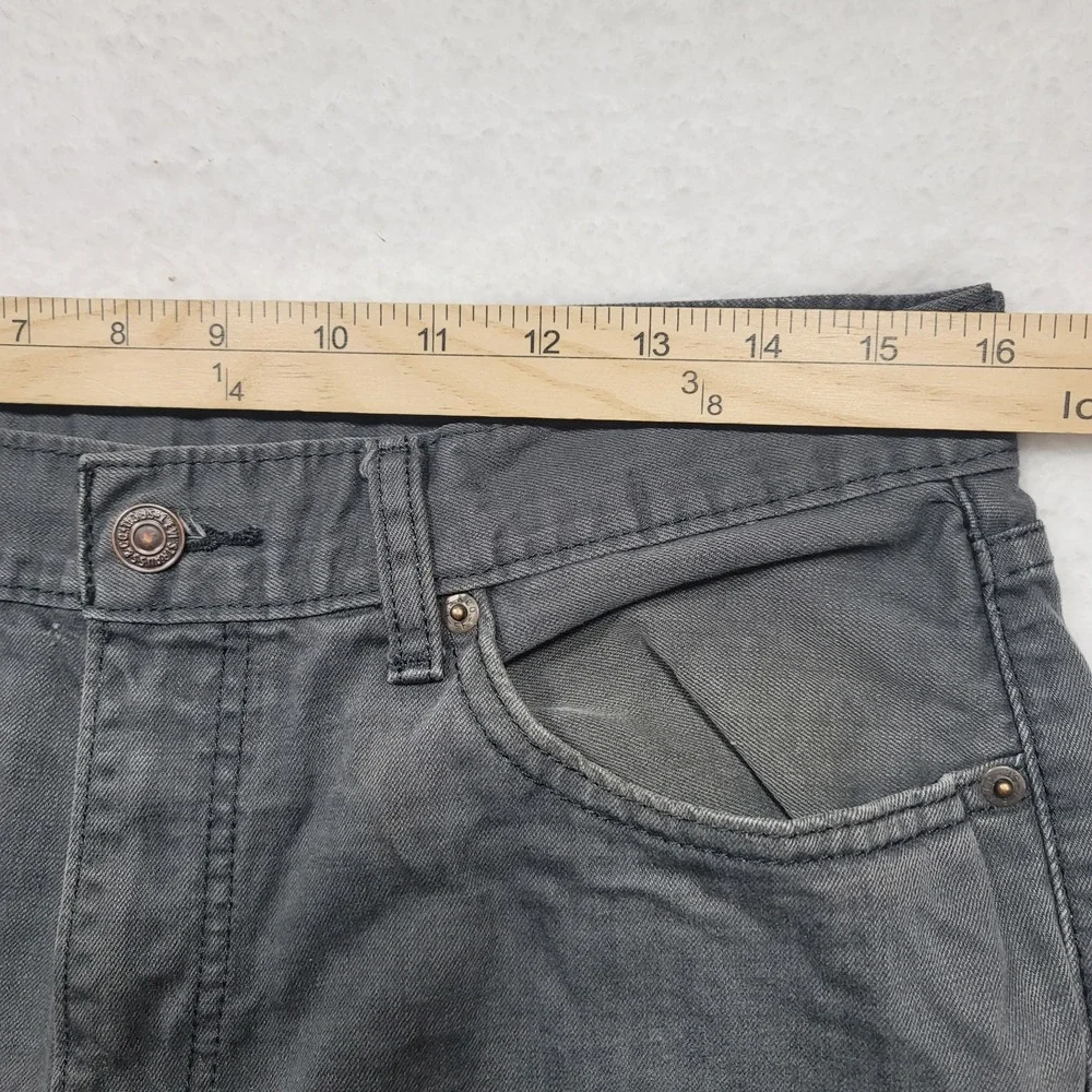 Levis 505 Straight Leg Denim Jeans Men 34X32 Gray Regular Fit White (32x30)